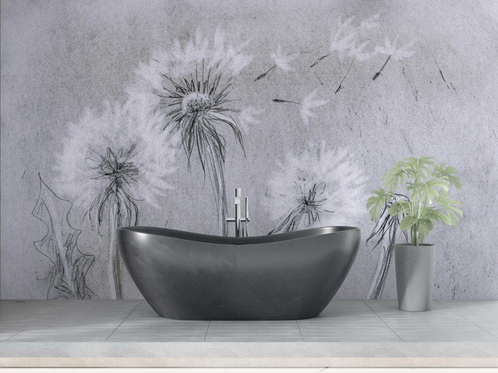 Fotobehang de reis van de tere paardenbloem in de lucht