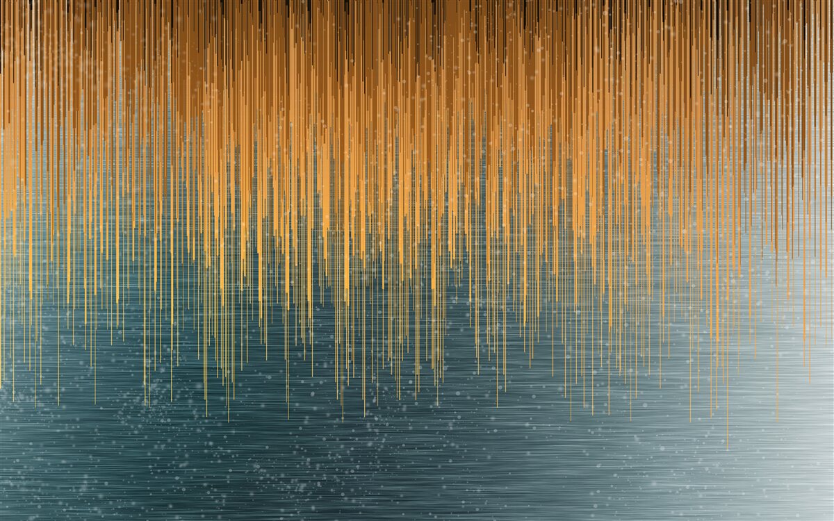 Fotobehang wilgentakken in herfstkleed boven het wateroppervlak