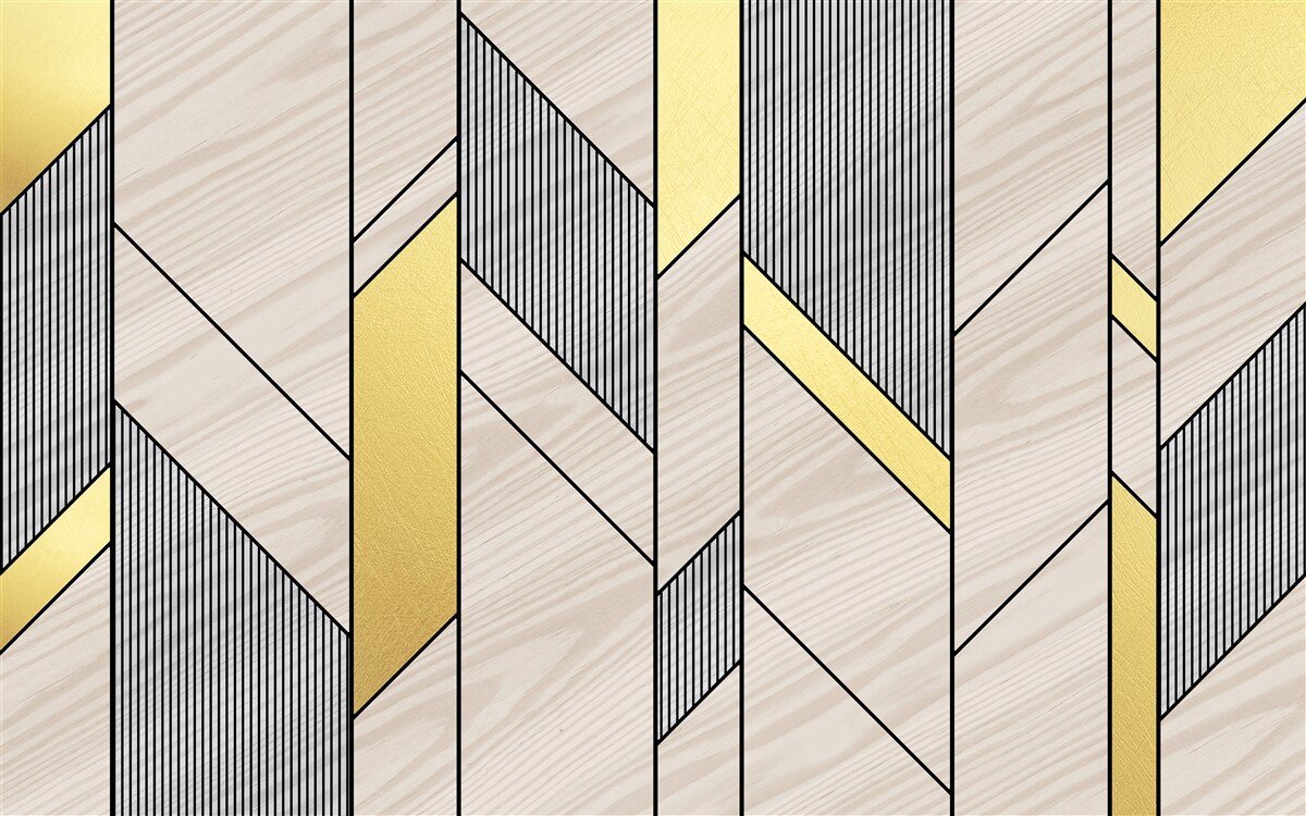 Fotobehang gouden verticale lgolijnen