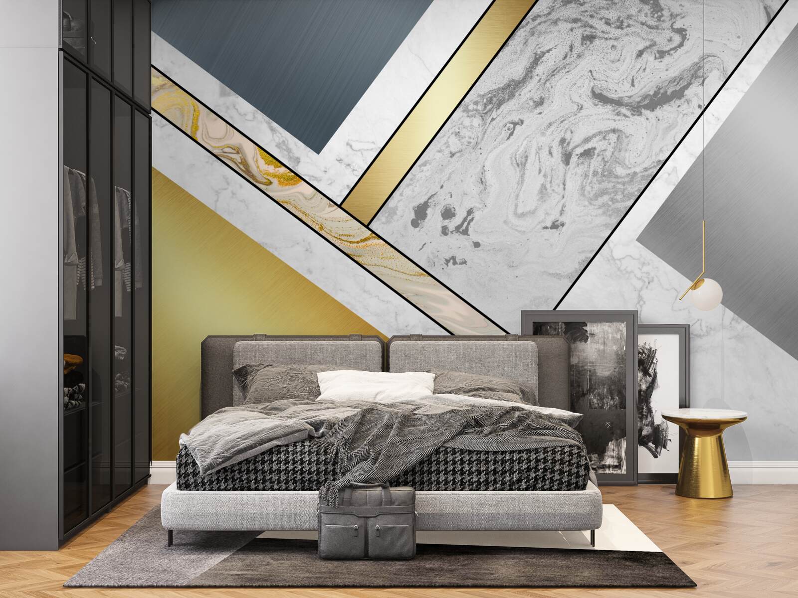 Fotobehang combinatie van verschillende soorten marmer