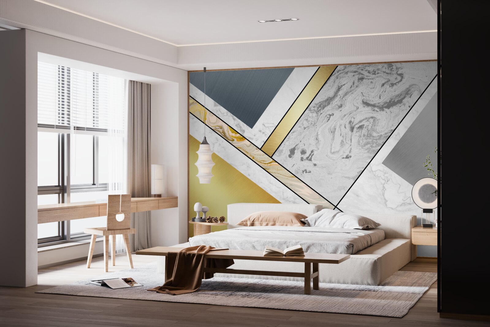 Fotobehang combinatie van verschillende soorten marmer