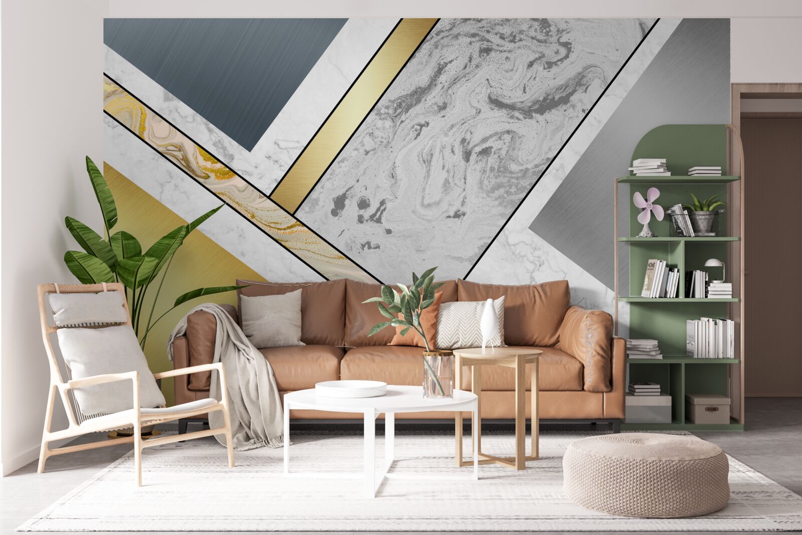 Fotobehang combinatie van verschillende soorten marmer