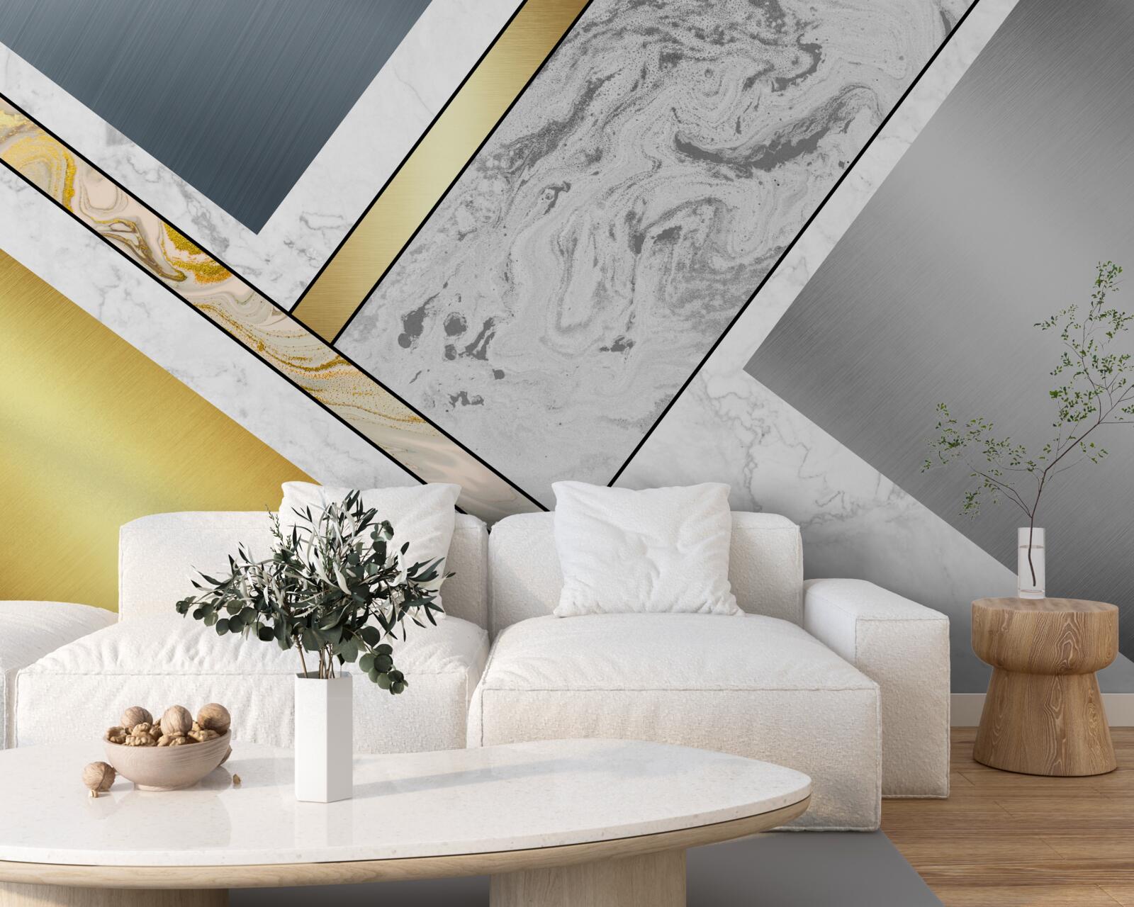 Fotobehang combinatie van verschillende soorten marmer