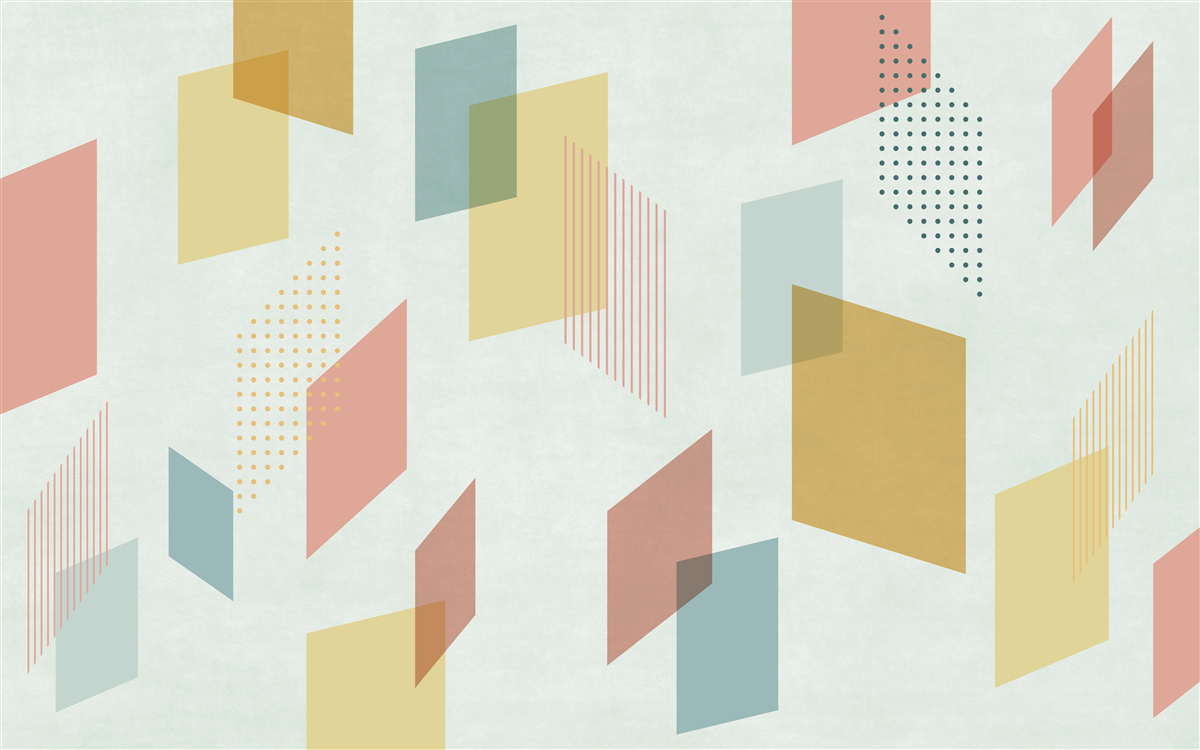 Fotobehang rechthoeken die in de lucht zweven, geschilderd in verschillende kleuren