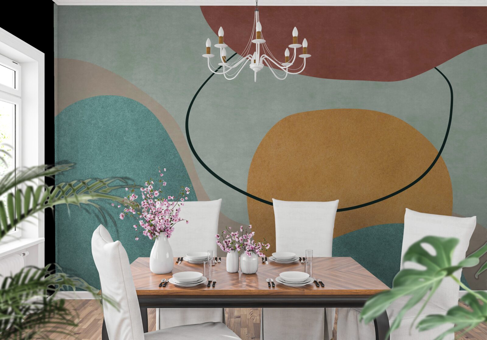 Fotobehang water absorbeert de vertrekkende zon