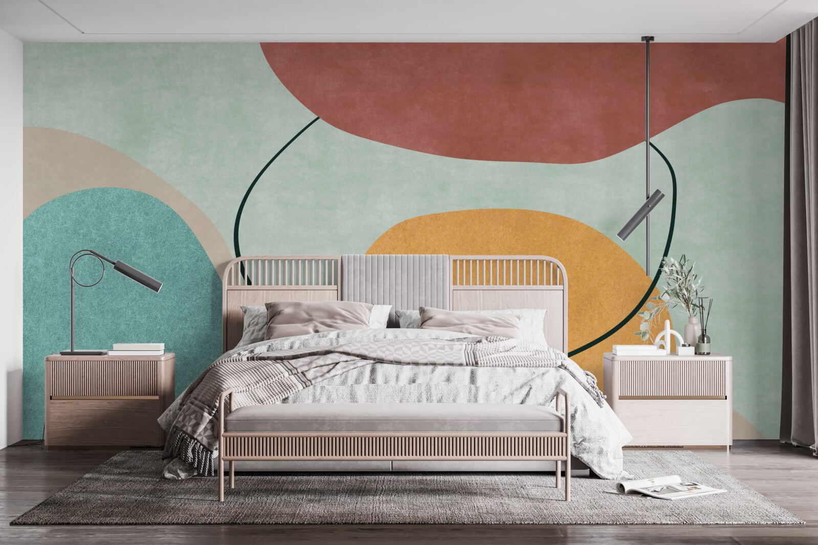 Fotobehang water absorbeert de vertrekkende zon