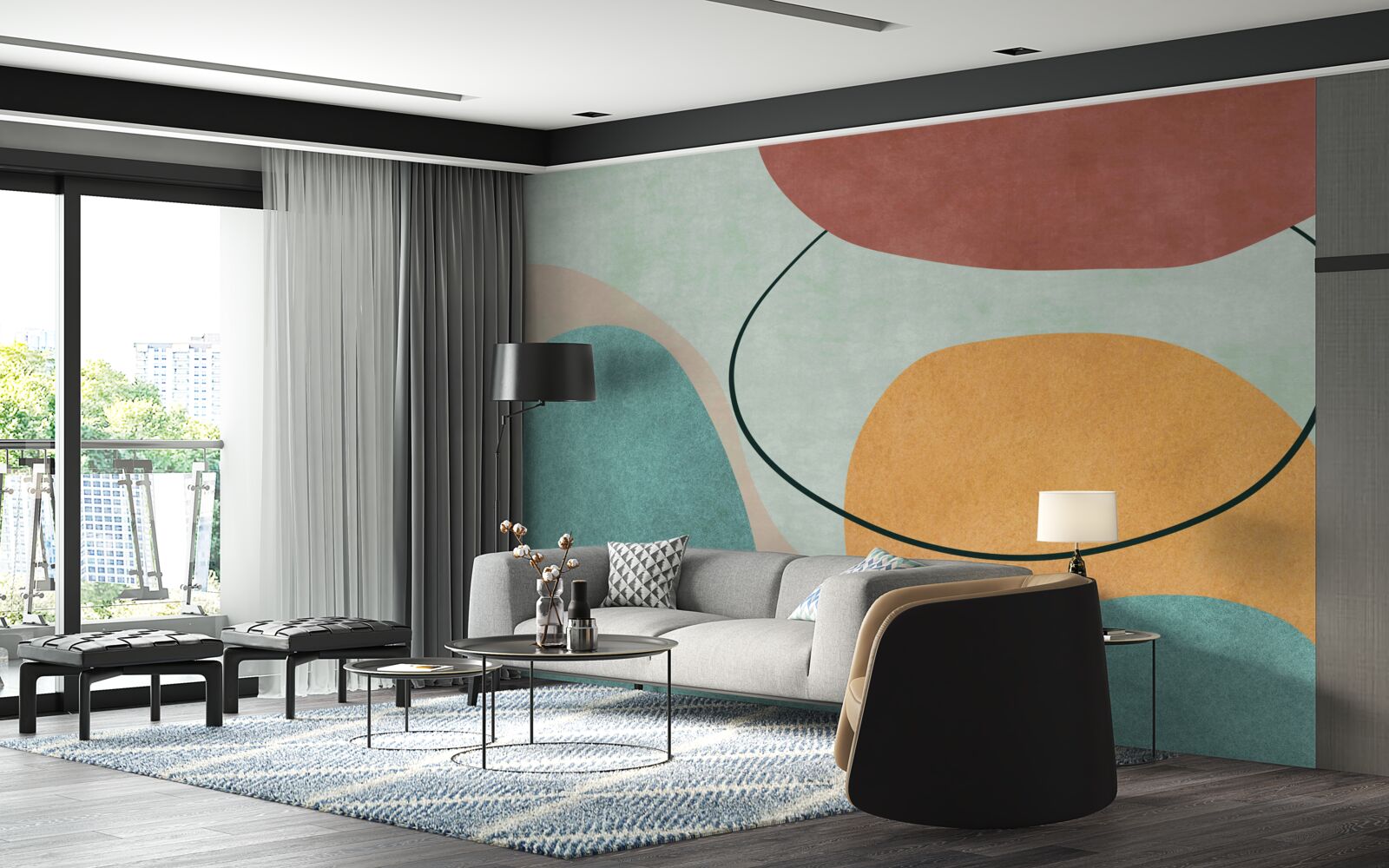 Fotobehang water absorbeert de vertrekkende zon