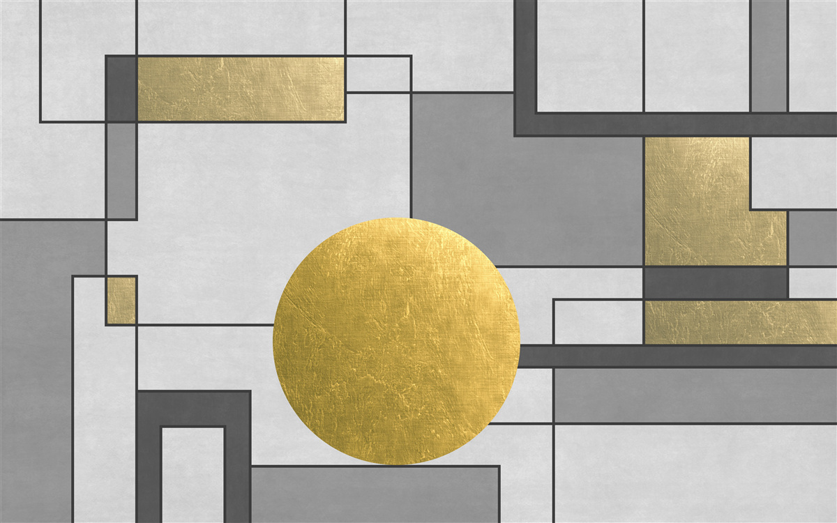 Fotobehang gouden wereldbol op zijn plaats