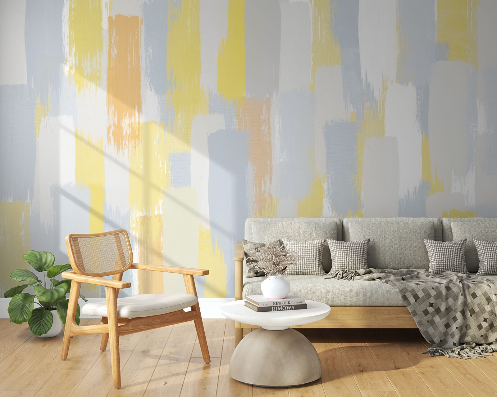 Fotobehang goud en heldere verticale lijnen