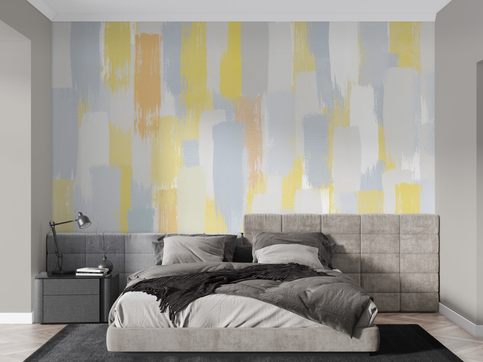 Fotobehang goud en heldere verticale lijnen