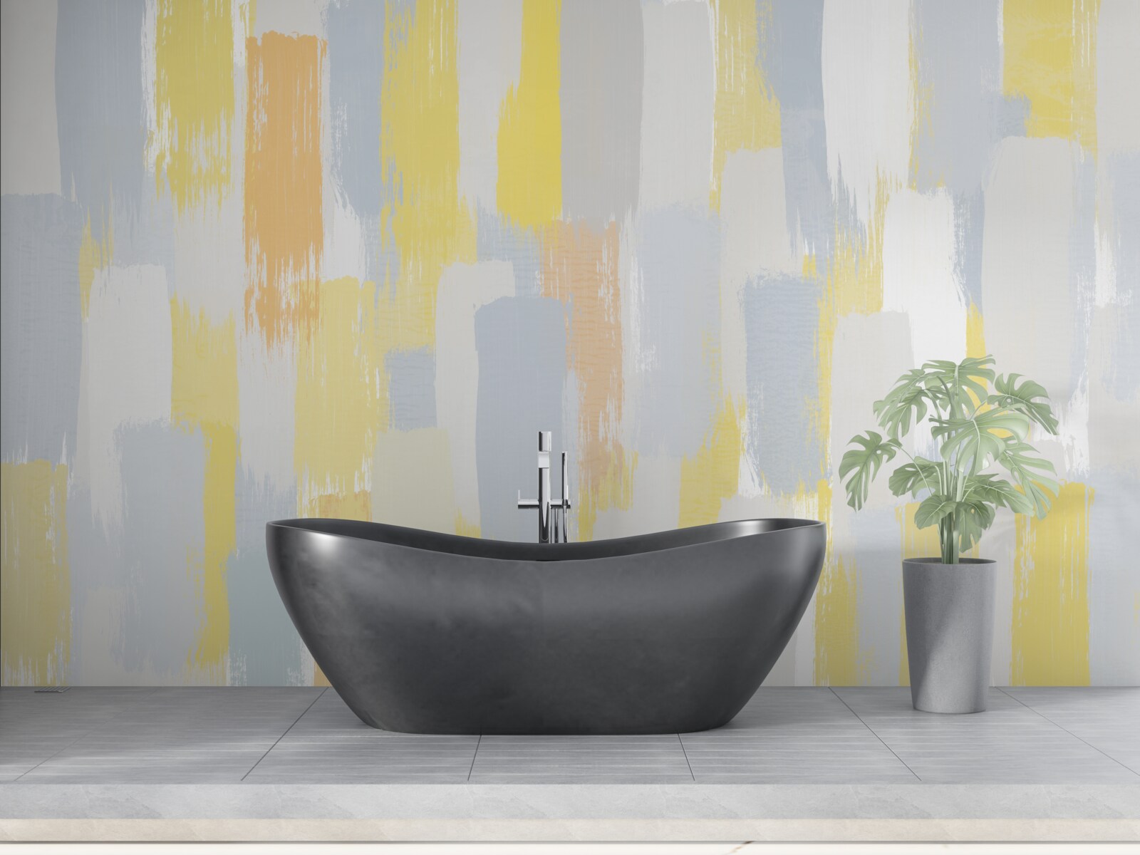 Fotobehang goud en heldere verticale lijnen