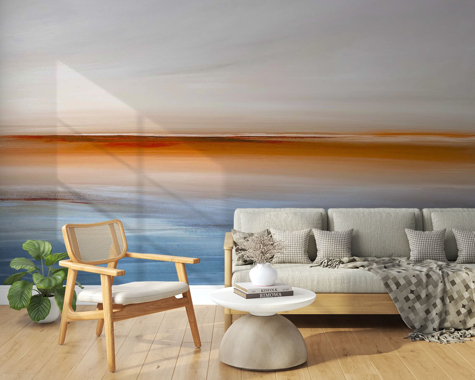 Fotobehang kalmte op de rivier onder de avondzon