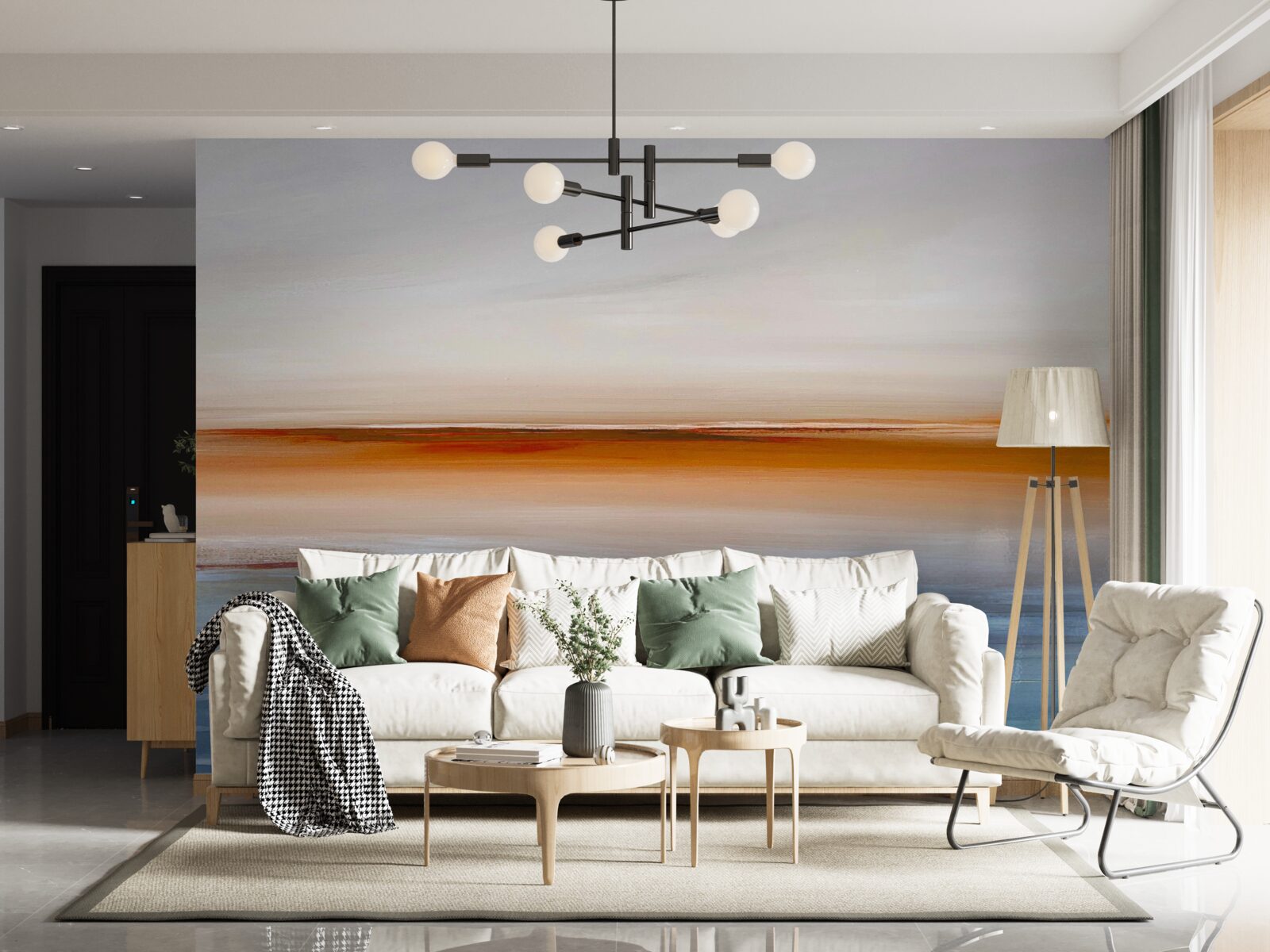 Fotobehang kalmte op de rivier onder de avondzon