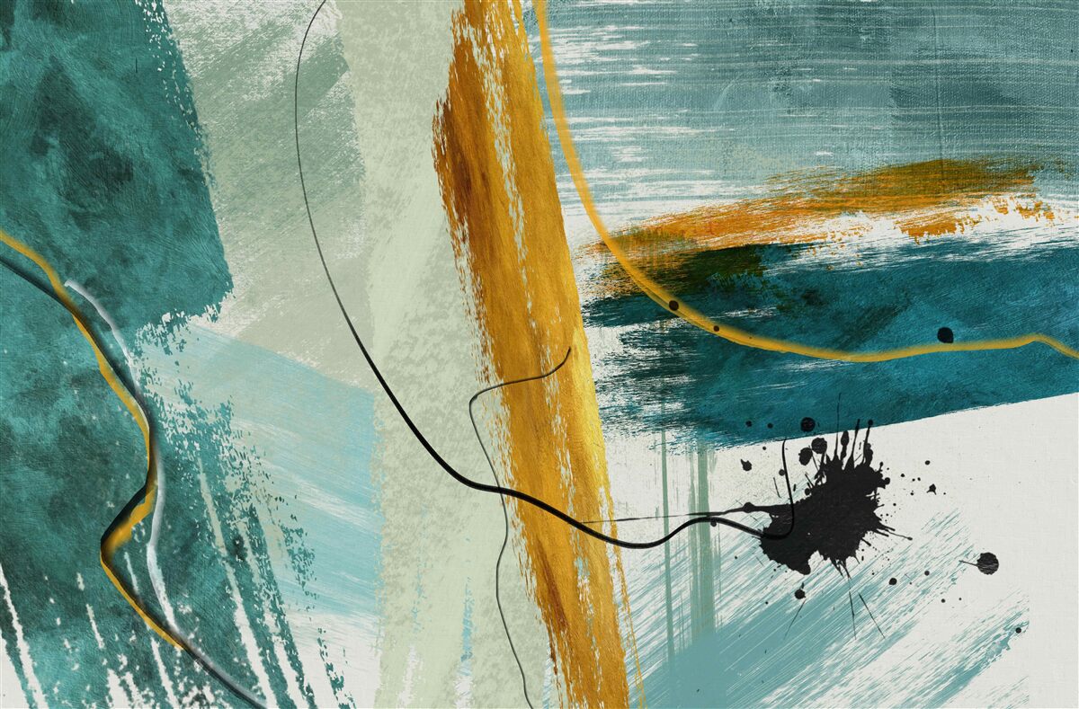 Fotobehang abstract beeld van moderniteit op een blauwe achtergrond