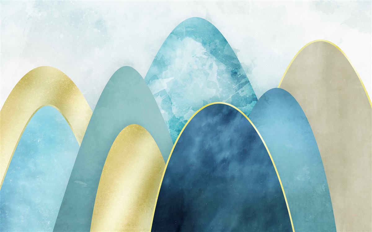 Fotobehang toppen van winterbergen, bedekt met koude