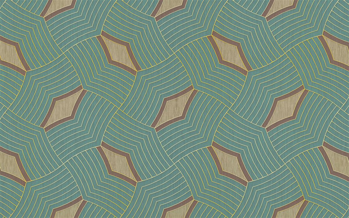 Fotobehang kalme contouren op een azuurblauwe achtergrond