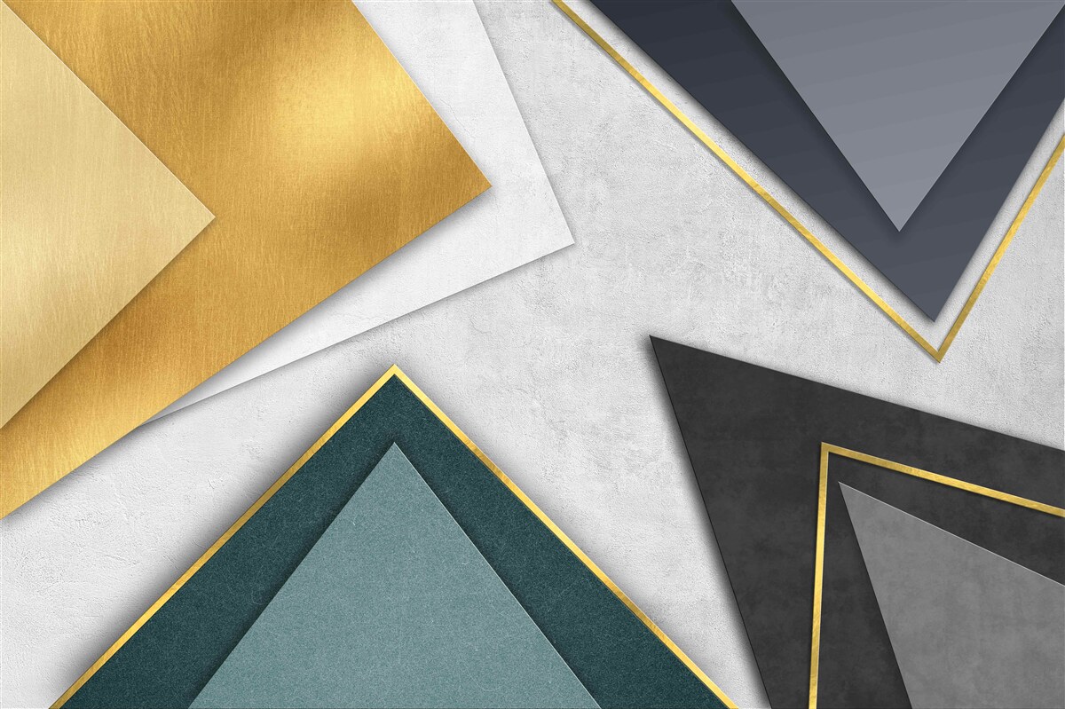 Fotobehang driehoeken van verschillende tinten