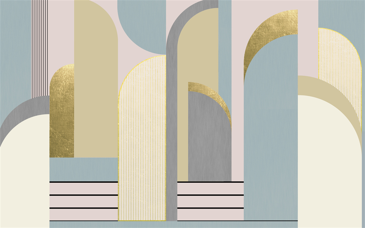 Fotobehang bogen met geometrische vormen