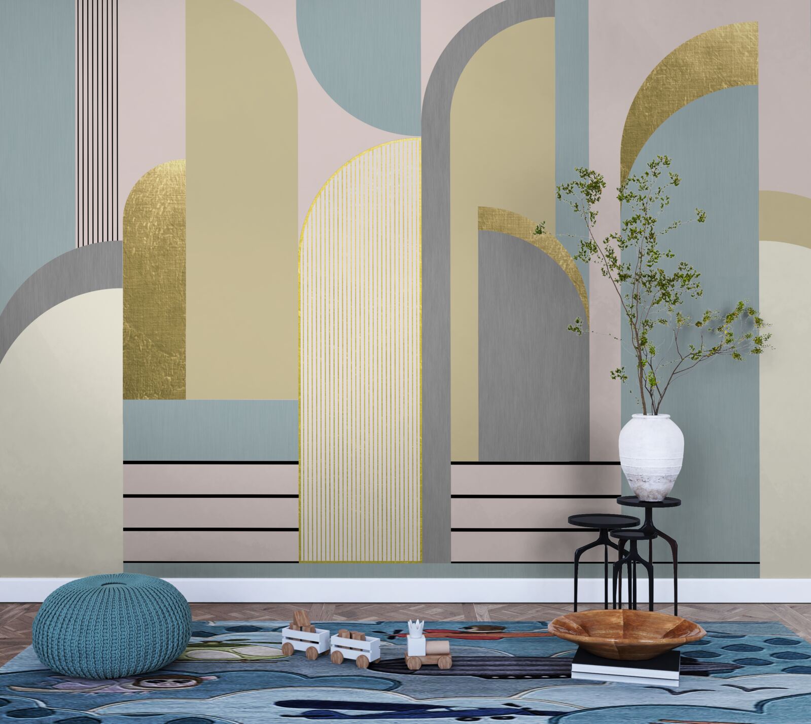 Fotobehang bogen met geometrische vormen