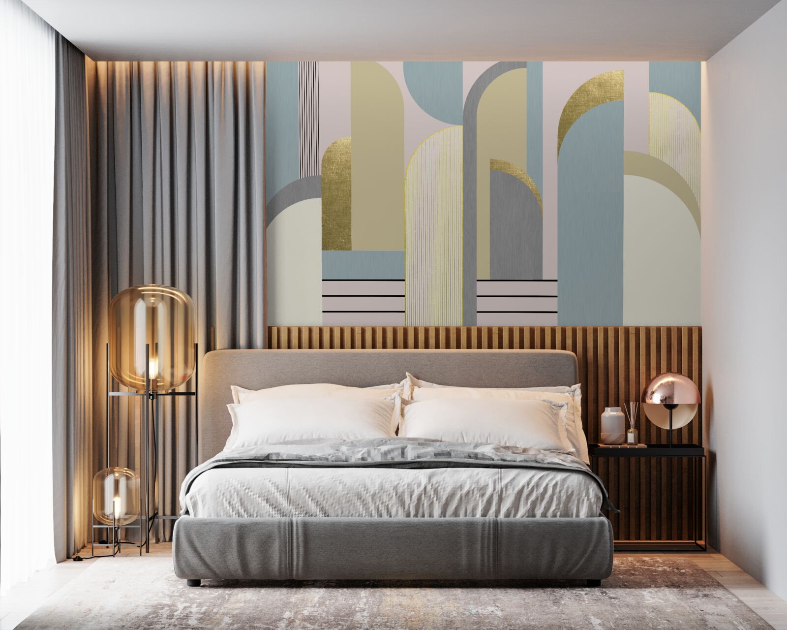 Fotobehang bogen met geometrische vormen