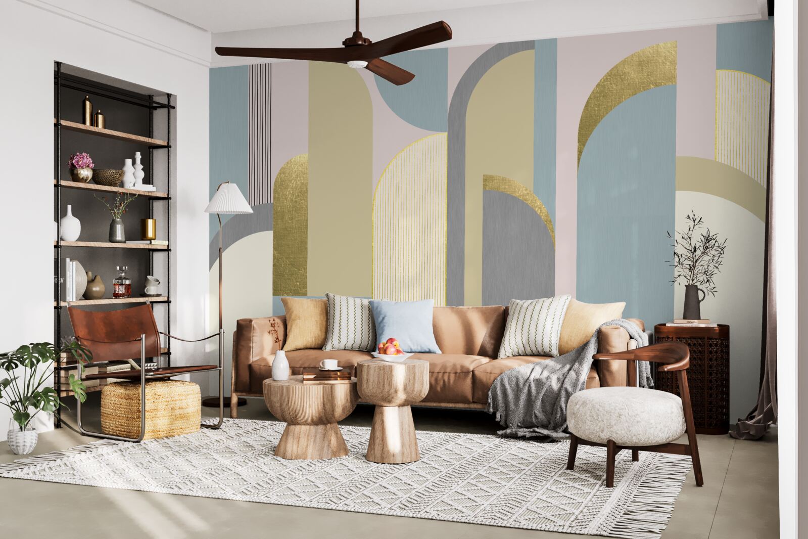 Fotobehang bogen met geometrische vormen