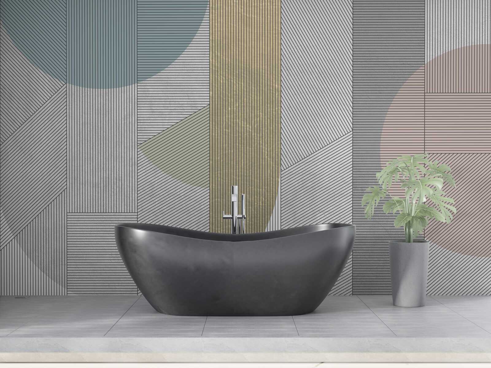 Fotobehang gemengde opeenvolging van verticale en horizontale lijnen