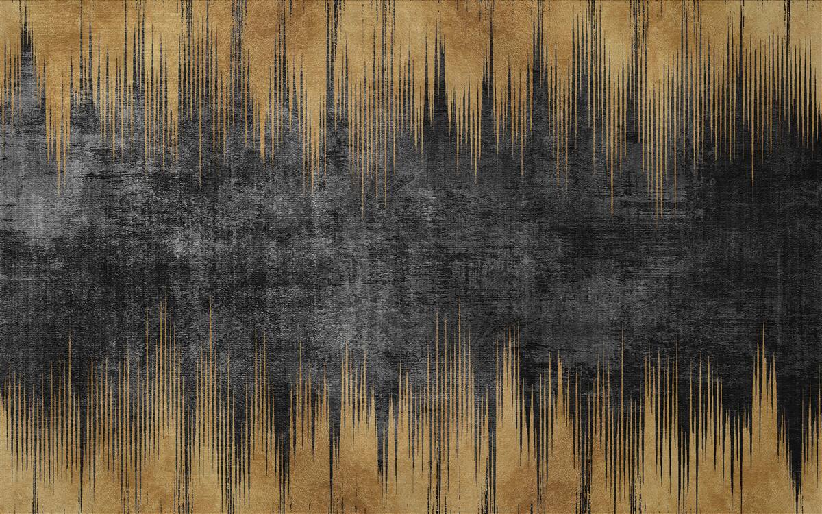 Fotobehang zwarte en gouden strepen