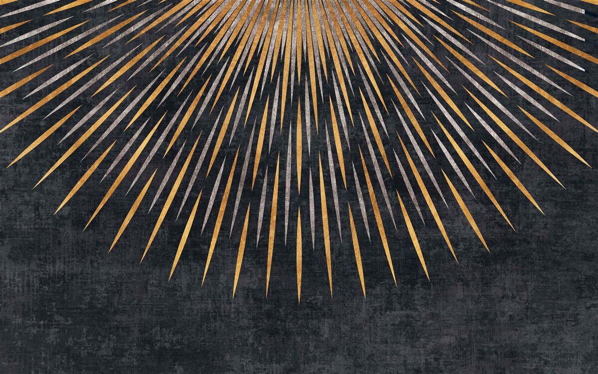 Fotobehang zonnestralen op een donkere achtergrond