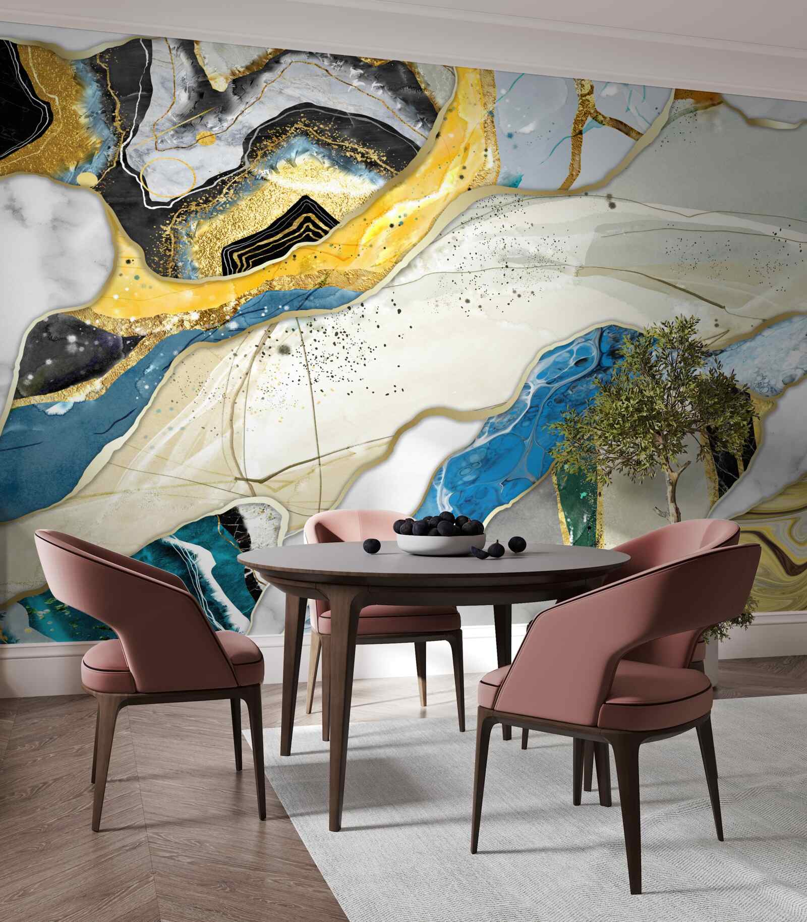 Fotobehang marmer met een abstract geometrisch patroon