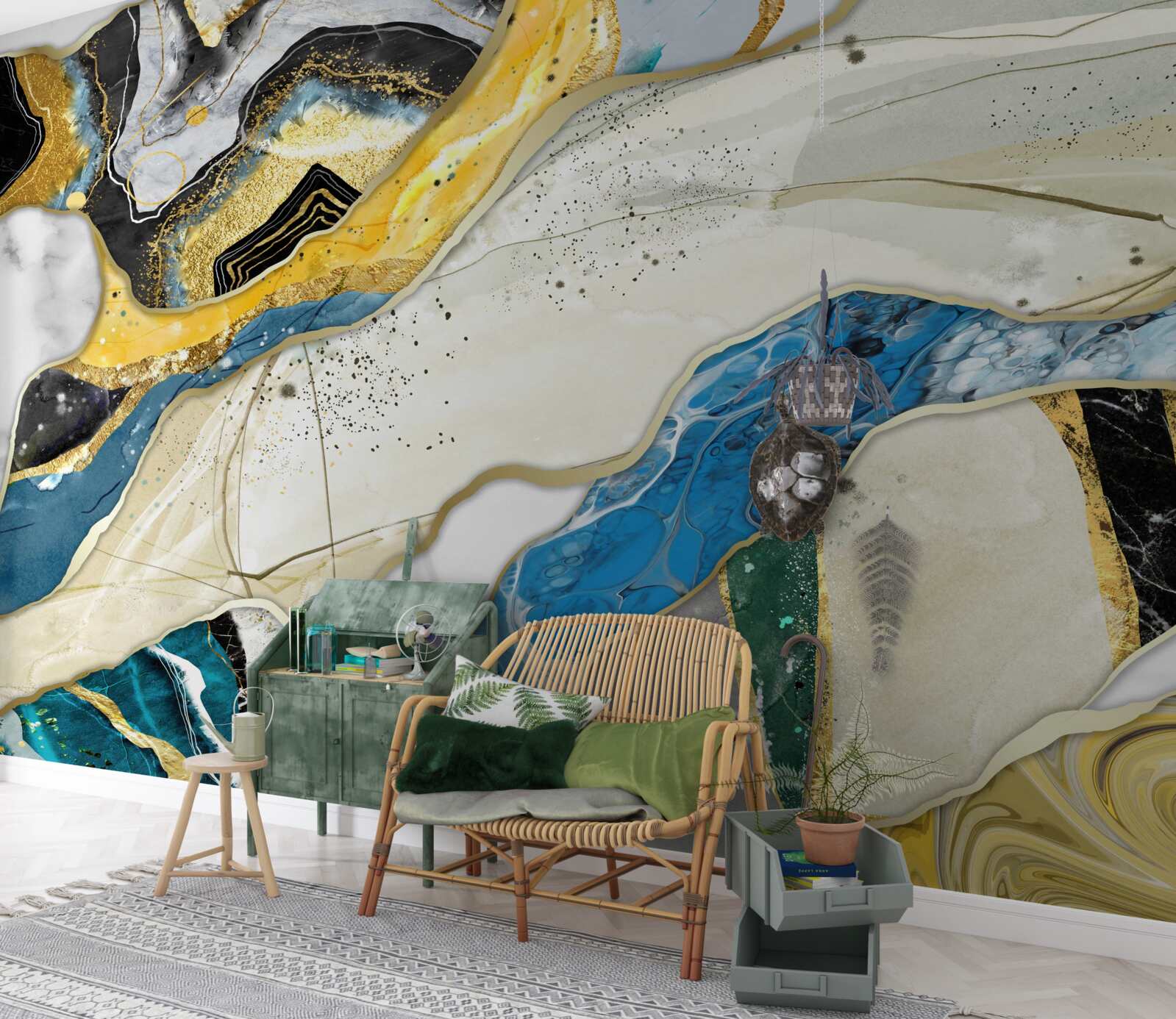 Fotobehang marmer met een abstract geometrisch patroon