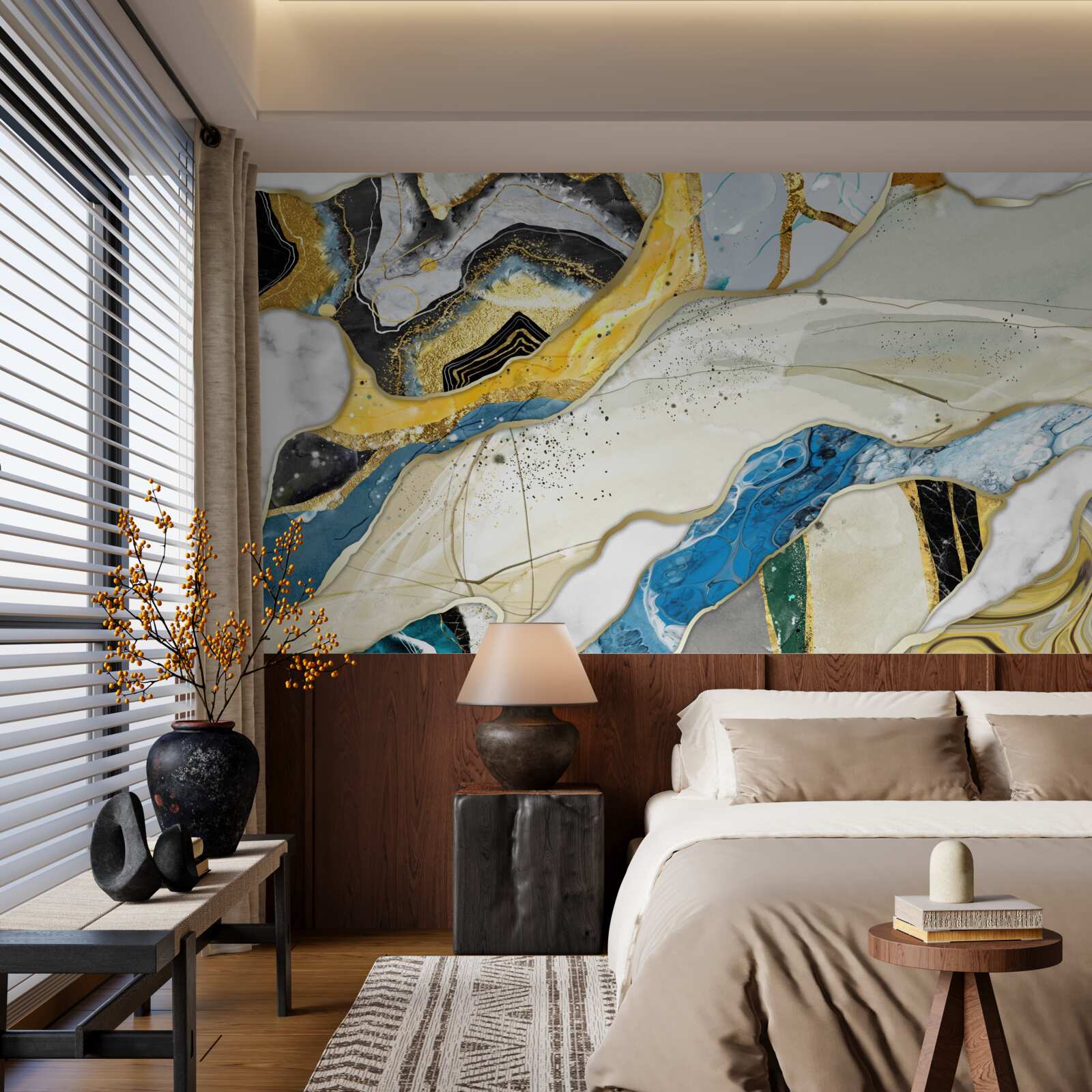 Fotobehang marmer met een abstract geometrisch patroon