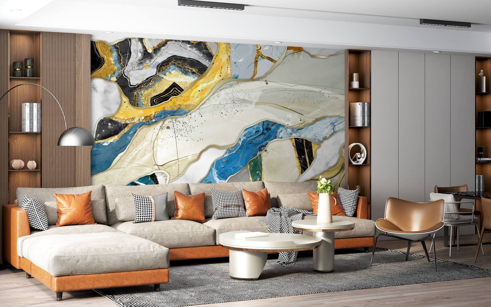 Fotobehang marmer met een abstract geometrisch patroon