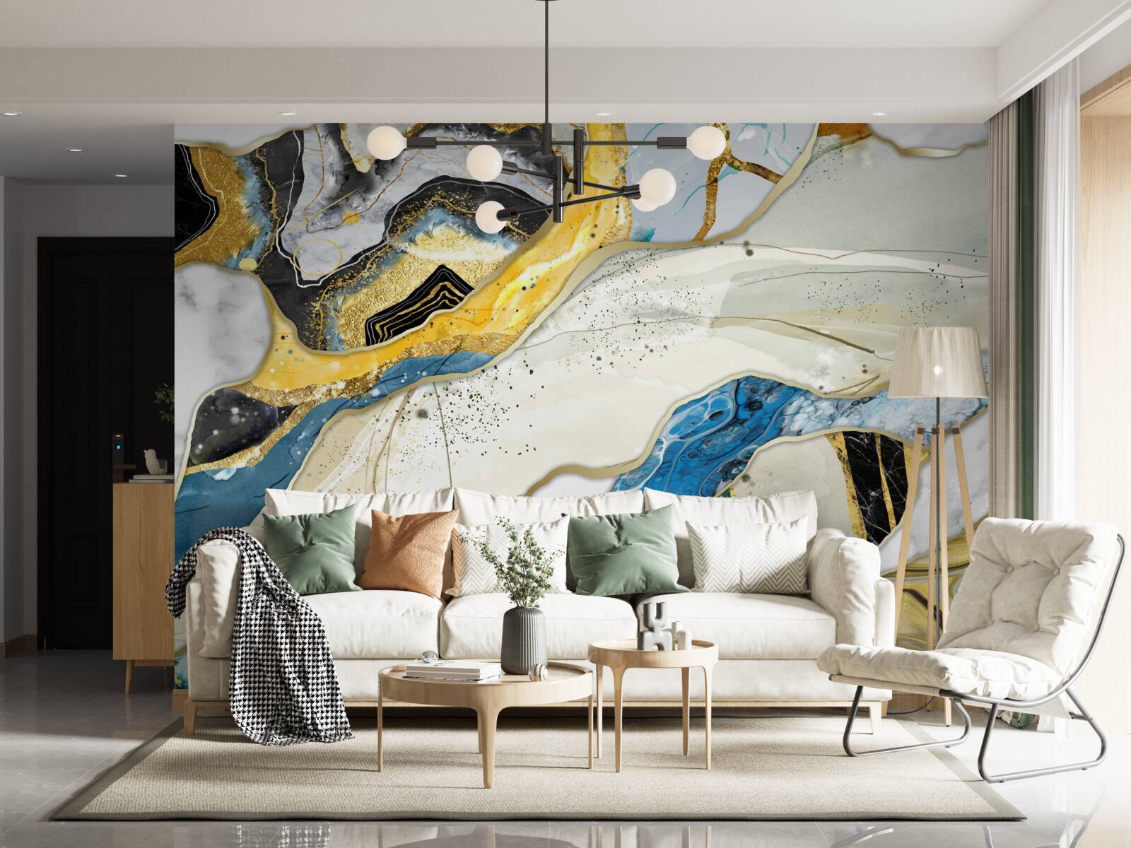 Fotobehang marmer met een abstract geometrisch patroon