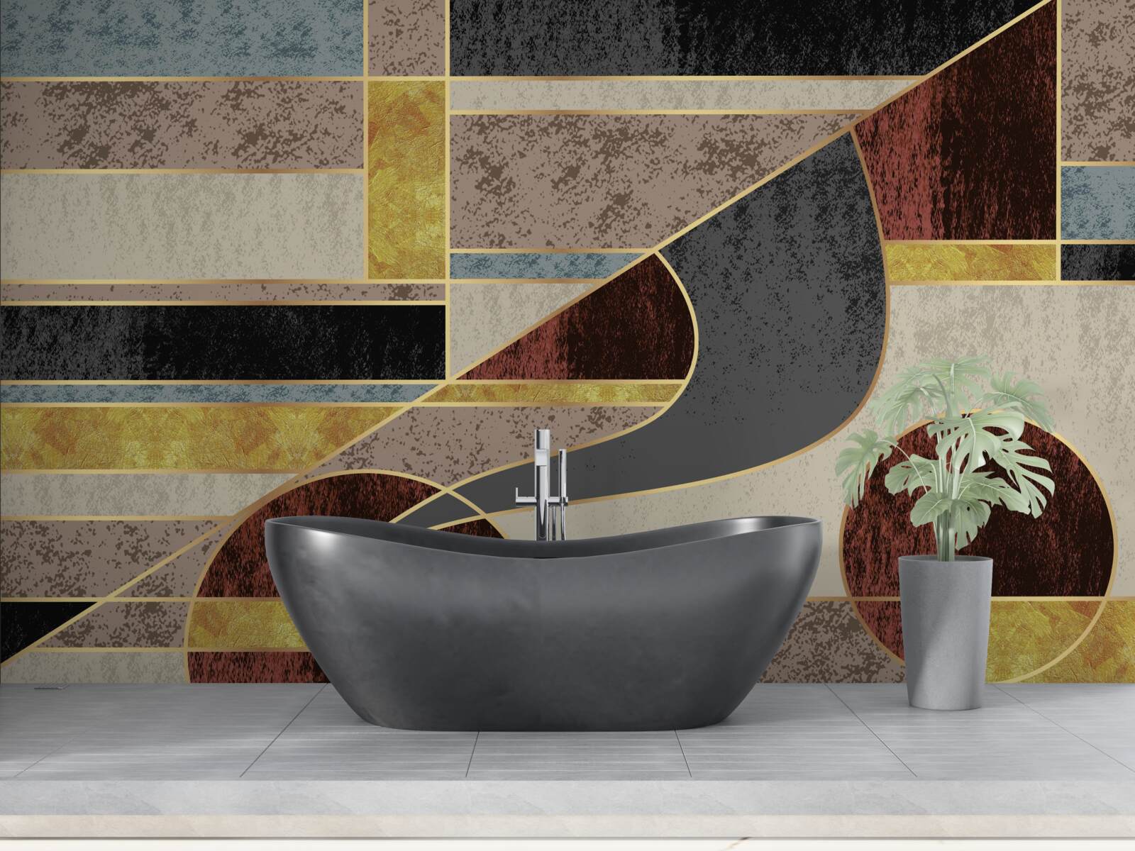 Fotobehang collage van veelkleurige elementen