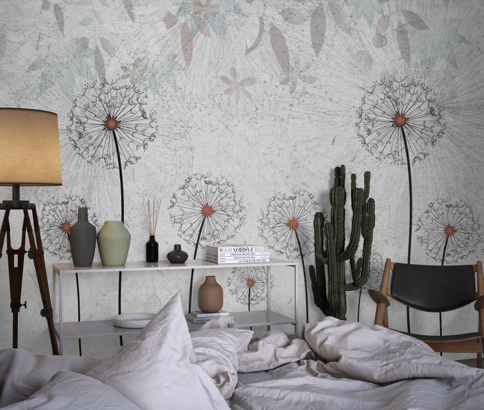 Fotobehang zwakke miljoenpoten op een grijze achtergrond