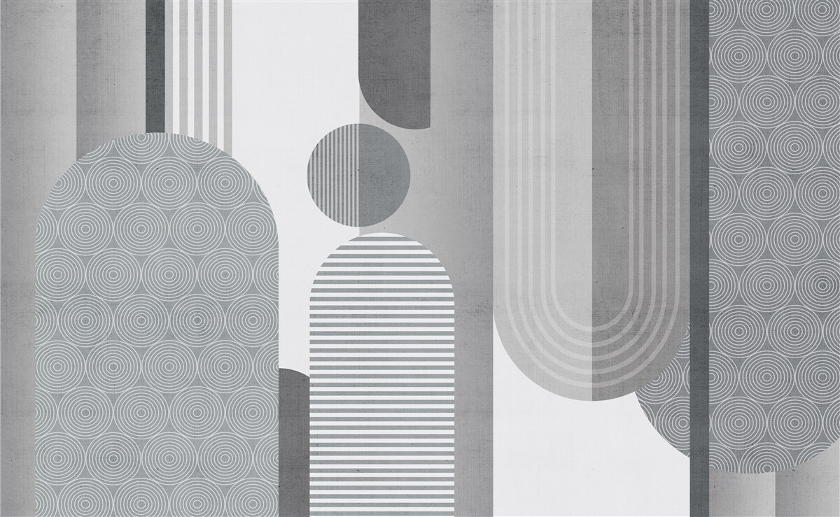 Fotobehang gearceerde rechthoeken met een gebogen vorm