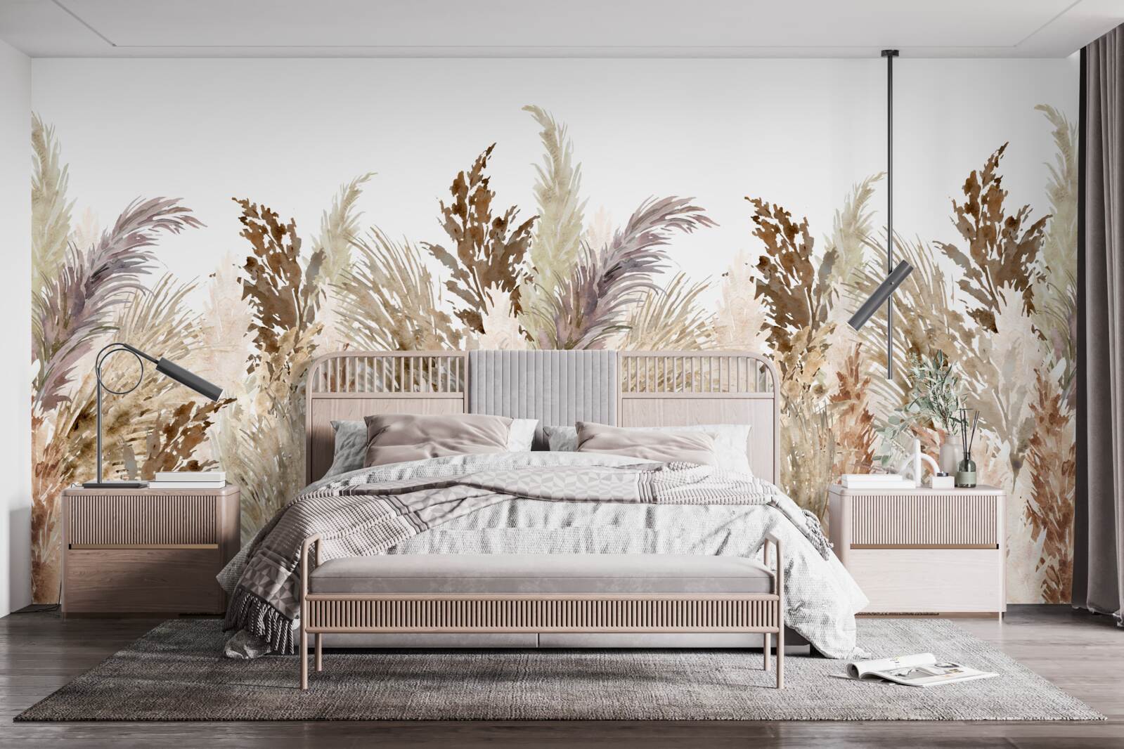 Fotobehang veld bedekt met herfstweide