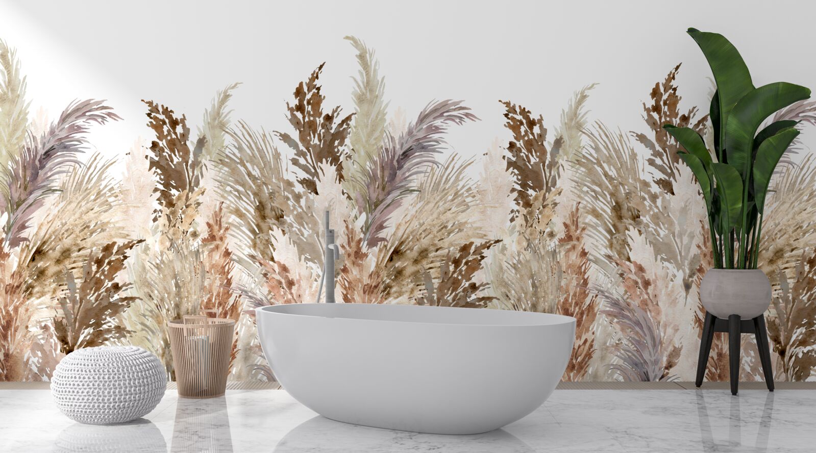 Fotobehang veld bedekt met herfstweide