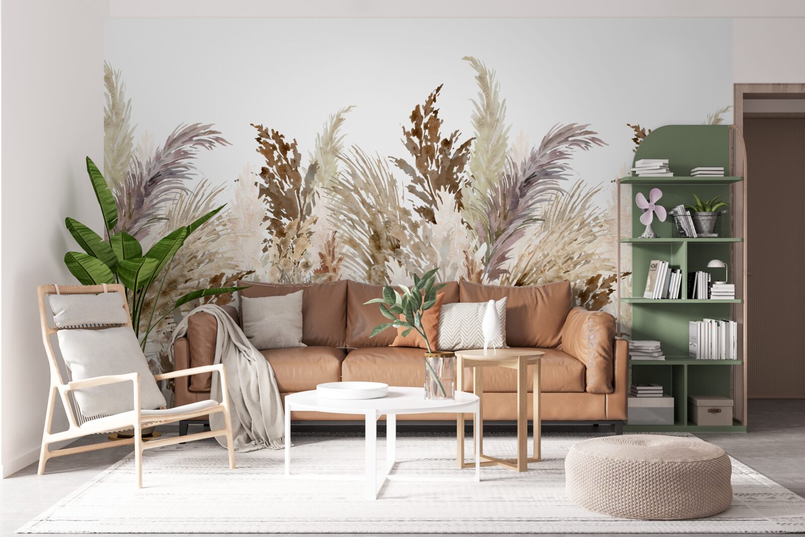 Fotobehang veld bedekt met herfstweide