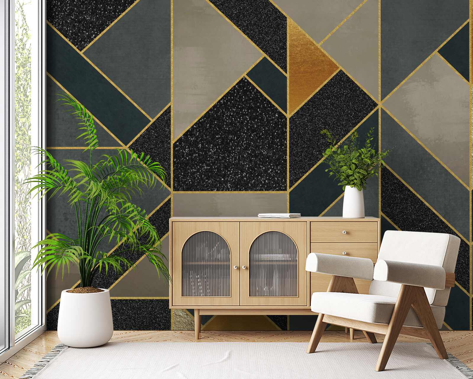 Fotobehang donker gekleurde mozaïeken