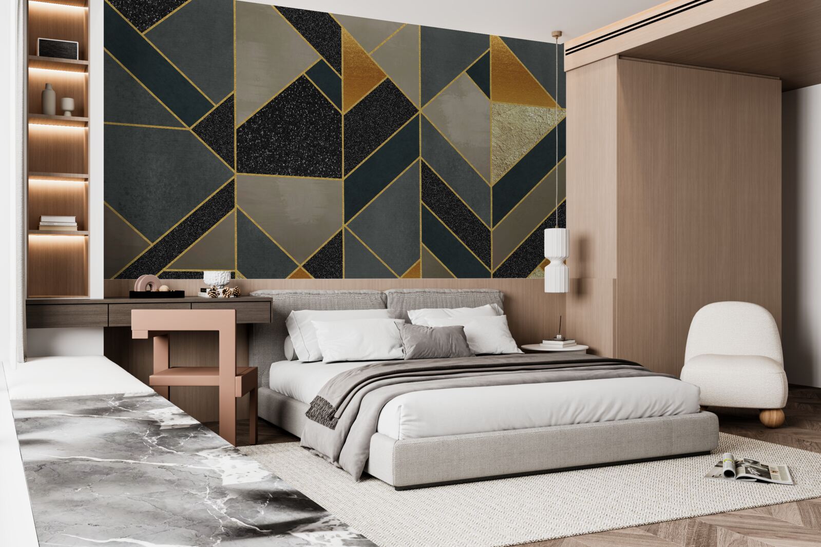 Fotobehang donker gekleurde mozaïeken