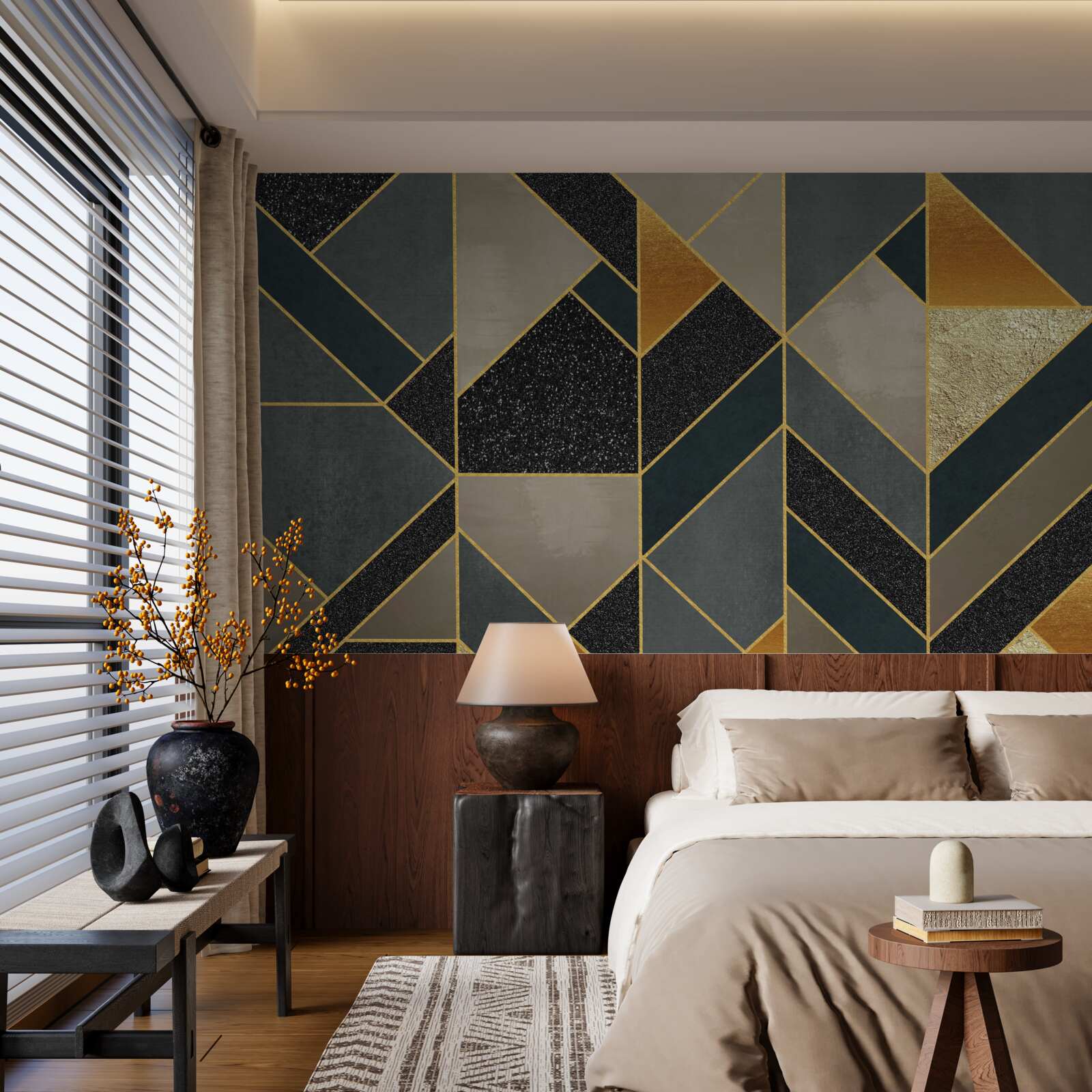 Fotobehang donker gekleurde mozaïeken