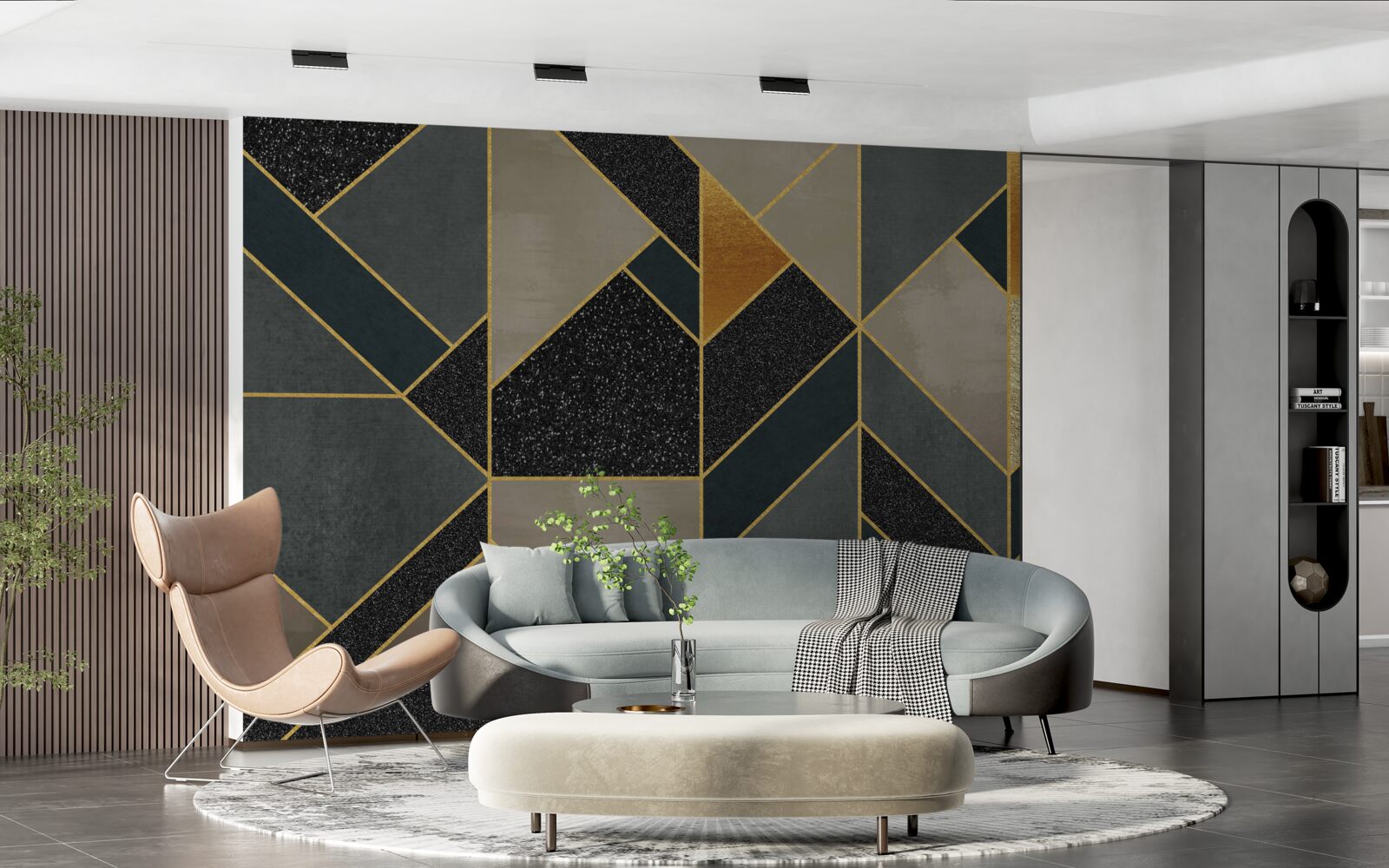 Fotobehang donker gekleurde mozaïeken