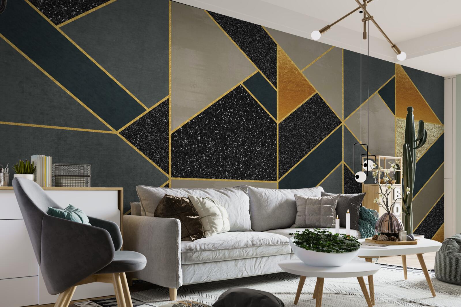 Fotobehang donker gekleurde mozaïeken