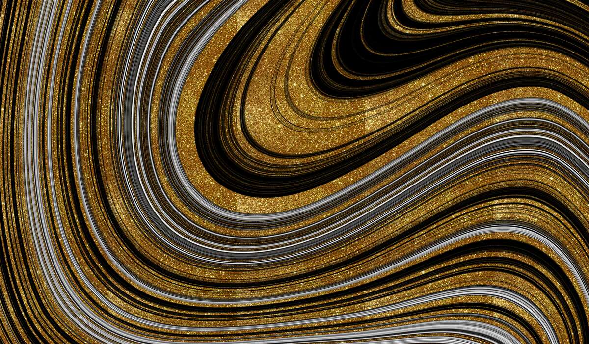 Fotobehang gouden smeltende golven