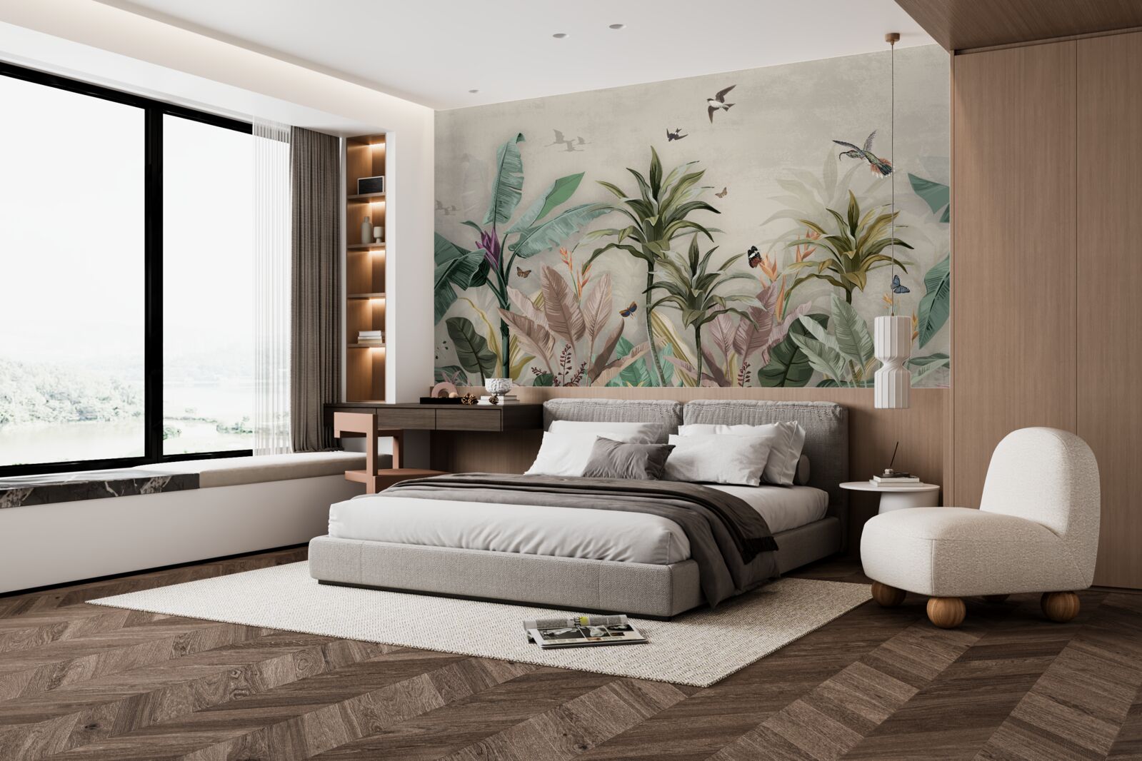 Fotobehang de tropen zijn een plek waar vogels plezier vinden