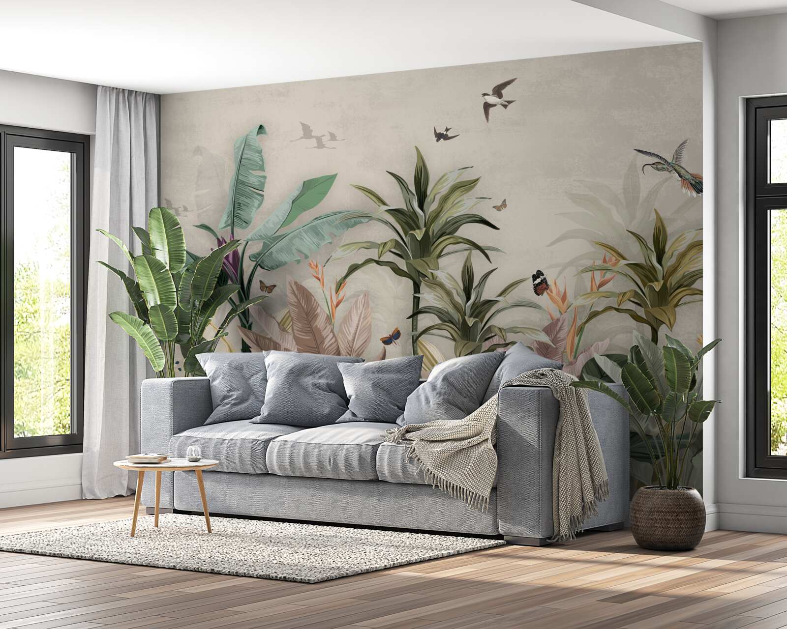 Fotobehang de tropen zijn een plek waar vogels plezier vinden