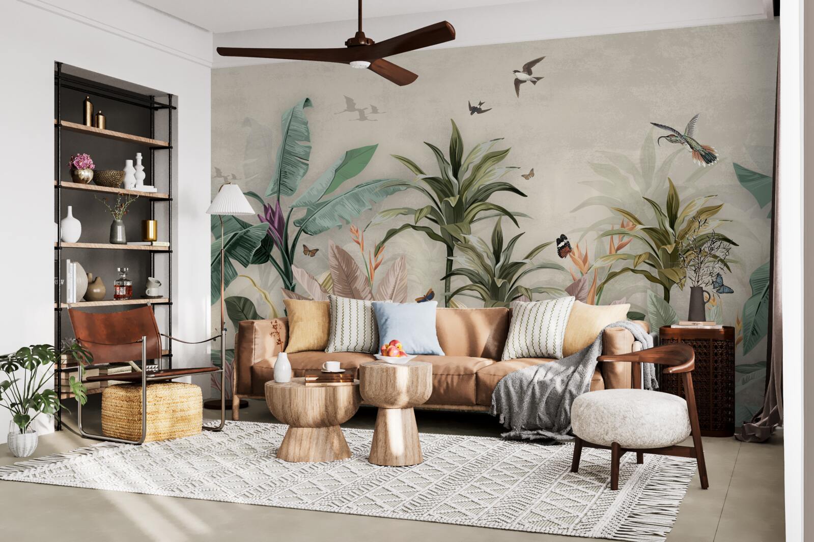 Fotobehang de tropen zijn een plek waar vogels plezier vinden