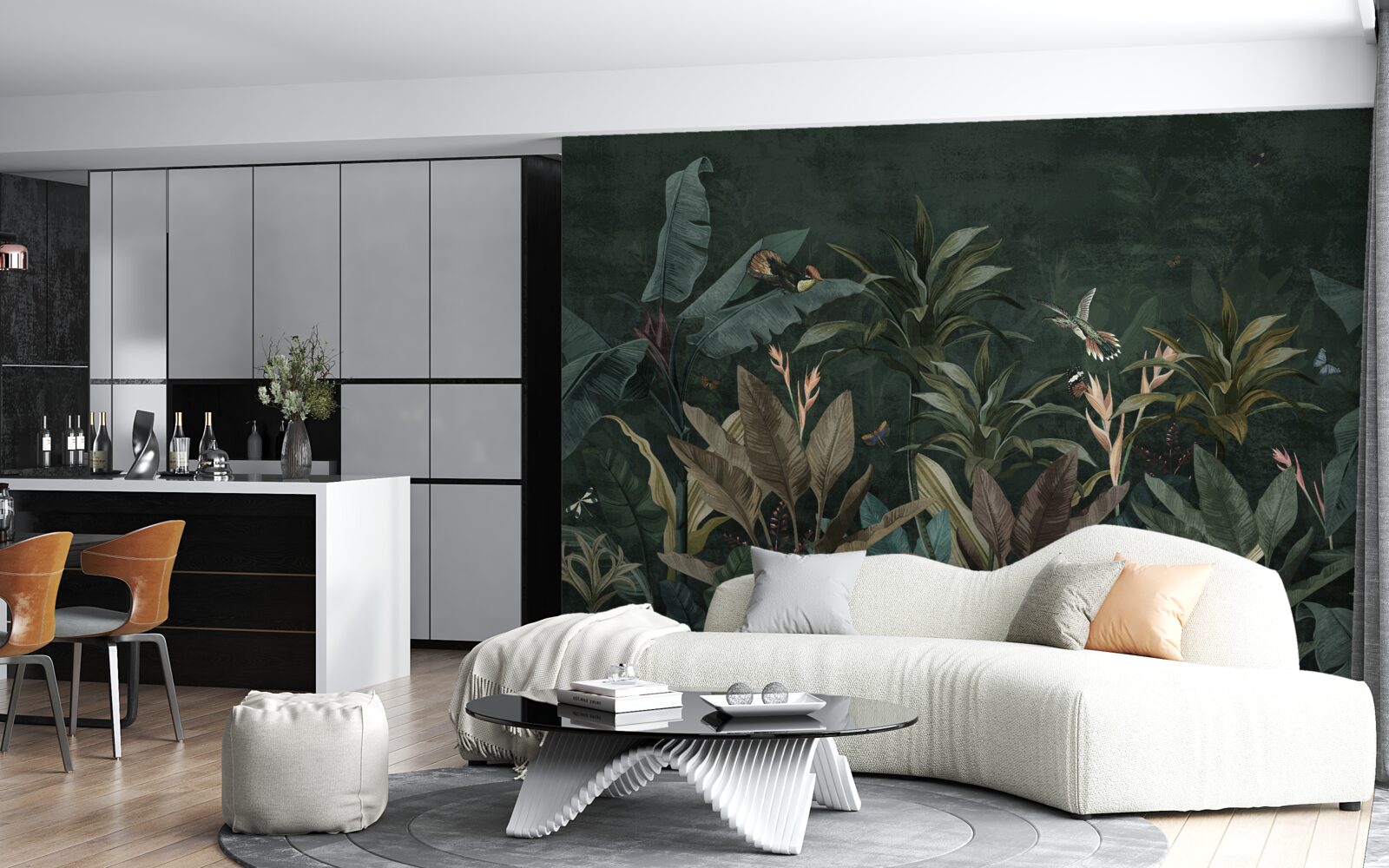 Fotobehang tropisch oerwoud bij nacht