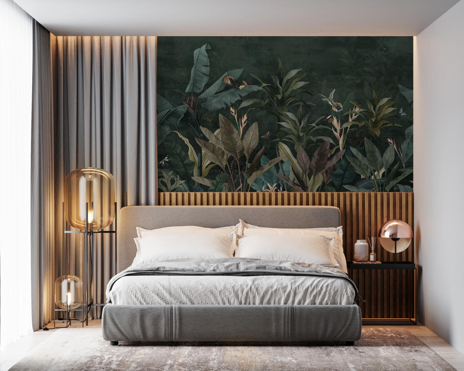 Fotobehang tropisch oerwoud bij nacht